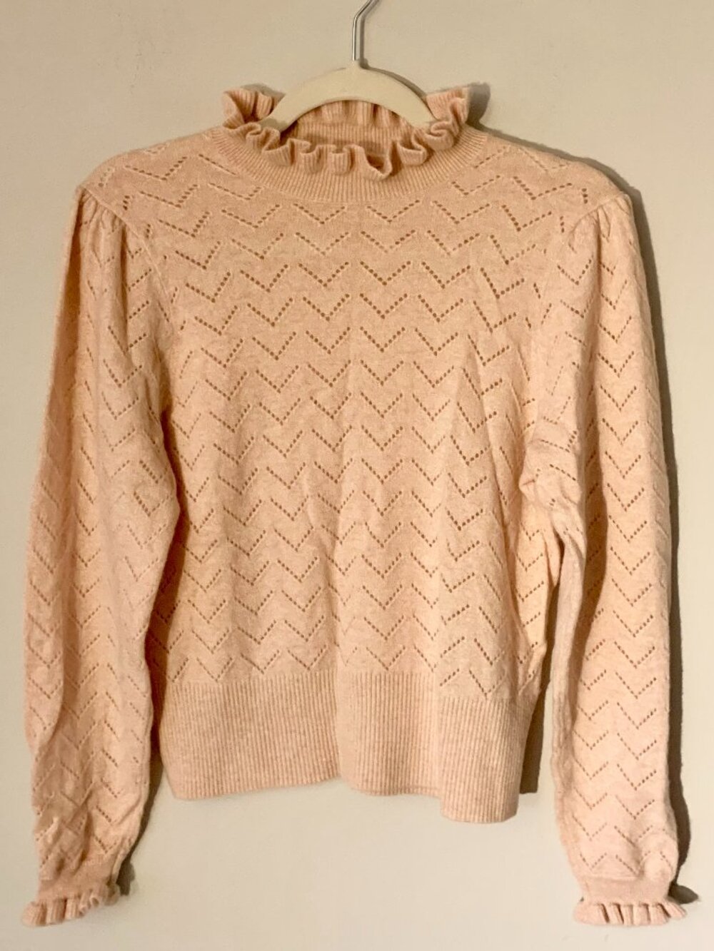 JCrew Cashmere pointelle mockneck sweater